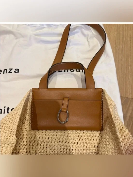 Proenza Schouler Natural Straw Tote with Tan Leather Trim - Picture 4 of 7